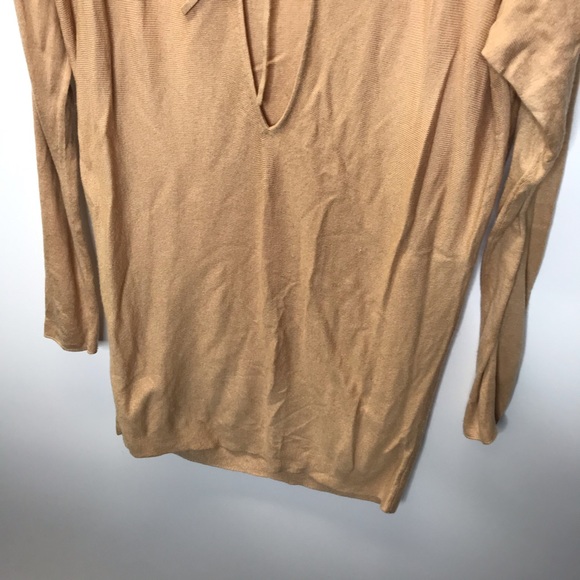 Vince Slit Back Cashmere Blend Tunic Sweater Top Tan Camel Toast Size Small - Picture 10 of 13
